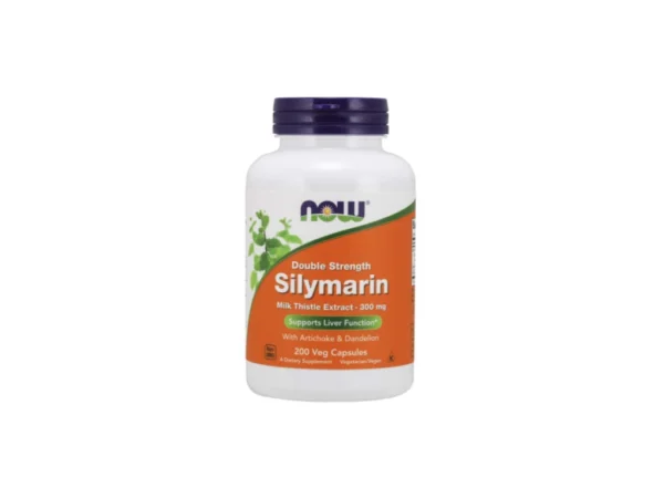 NOW Double Strength Silymarin milk thistle extract (extrakt z ostropestřce s artyčokem a pampeliškou), 300 mg, 200 rostlinných kapslí