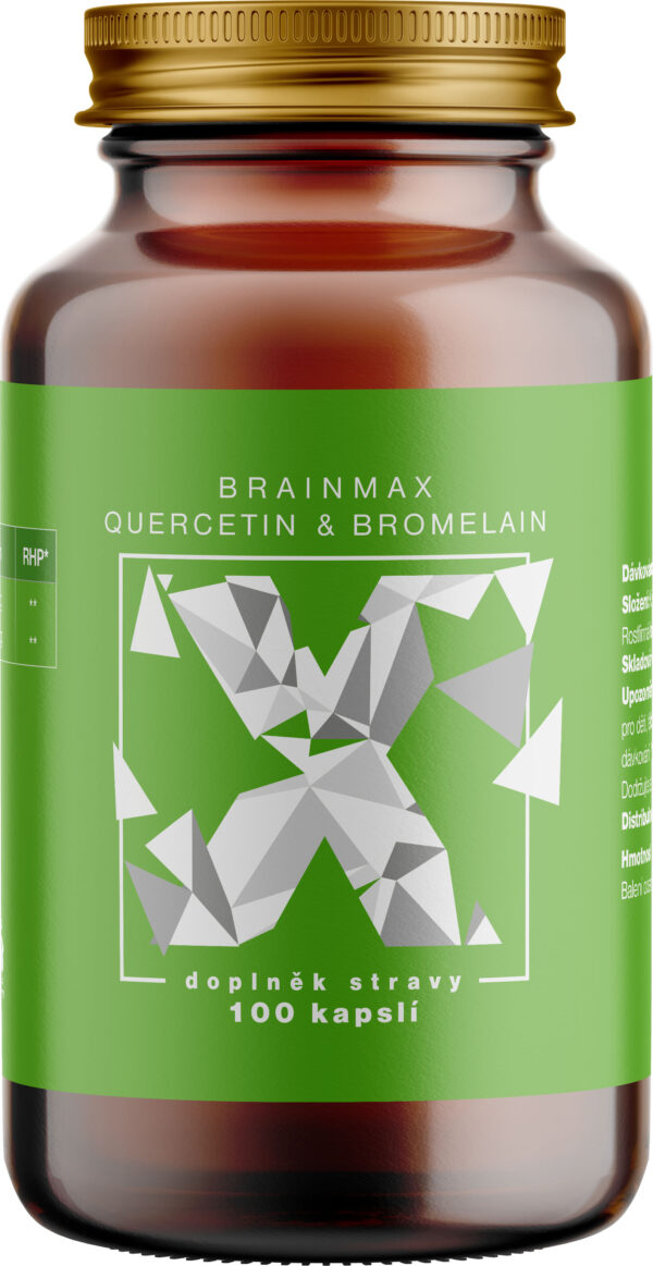 BrainMax Quercetin & Bromelain, Kvercetin a Bromelain, 100 rostlinných kapslí